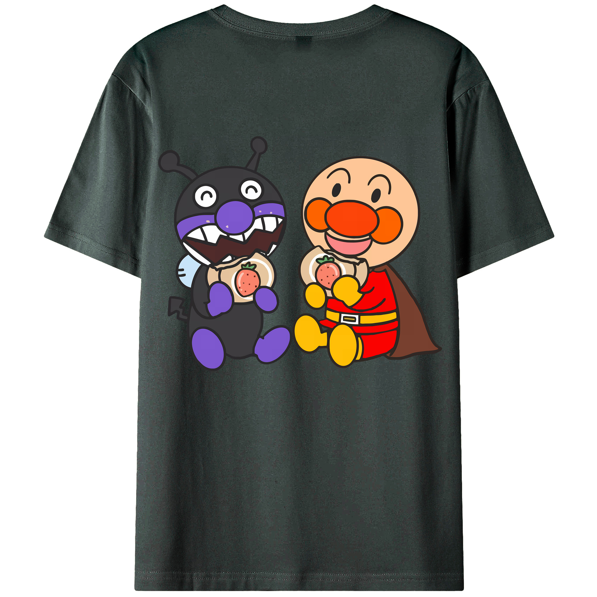 （画像用） アンパンマン Anpanman 綿100％ メンズ半袖Tシャツ（バックプリント） 通気性
